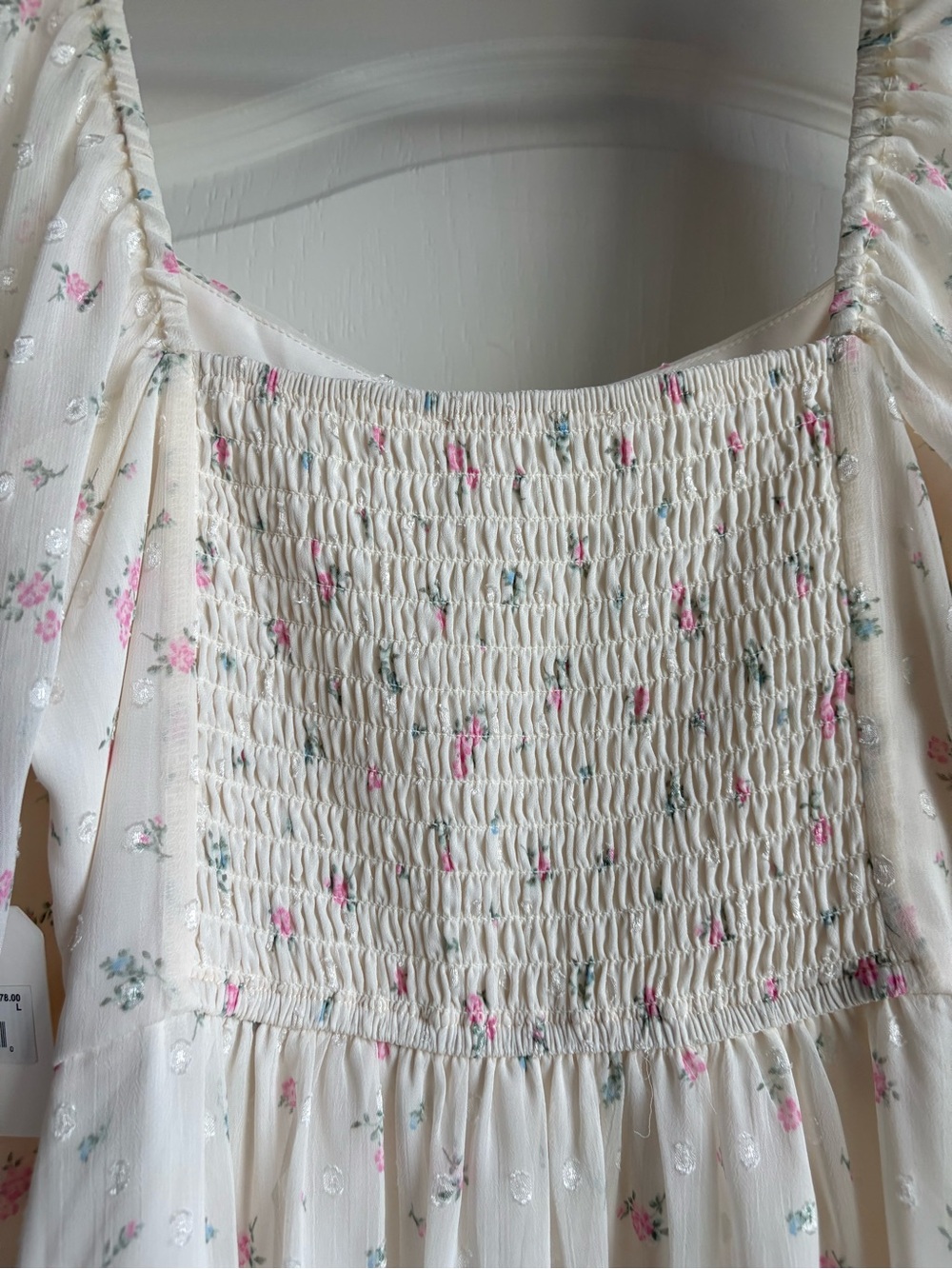Altar'd State Cream Mini Dress with Pink Floral Print - Picture 7 of 8